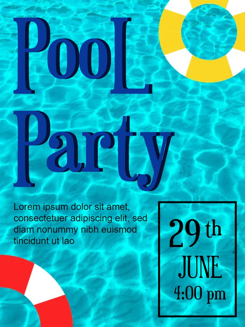 Custom Outdoor Yard Signs Multiple Sizes Fun Pool Party