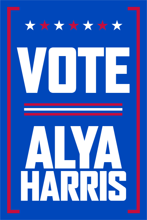 Custom Outdoor Yard Signs Multiple Sizes Vote Alya Harris