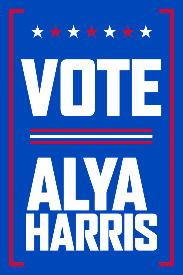Custom Outdoor Yard Signs Multiple Sizes Vote Alya Harris