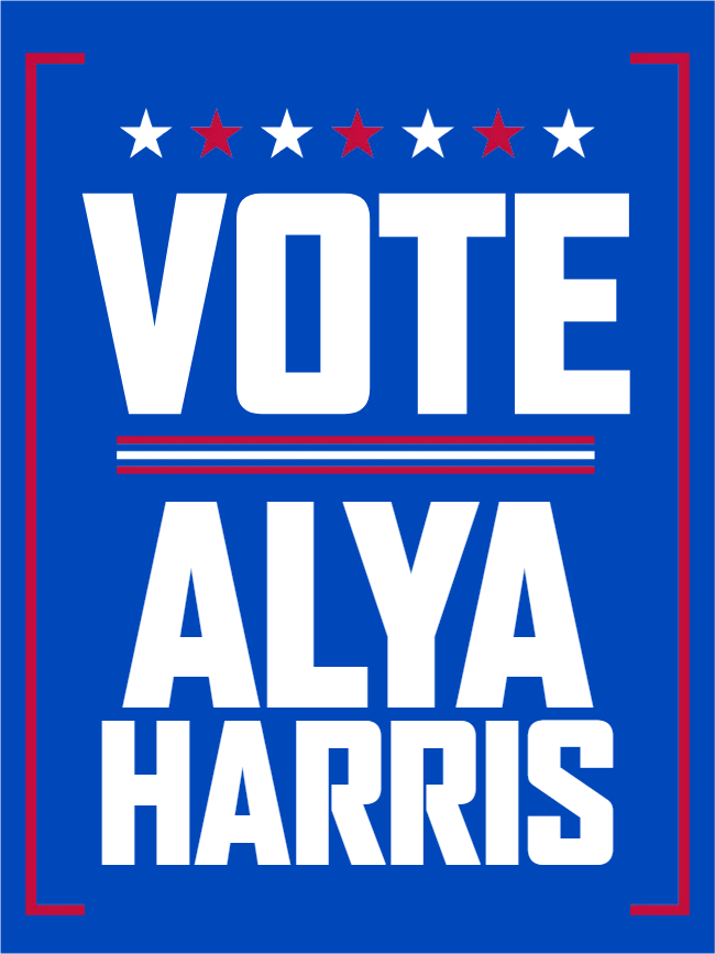 Custom Outdoor Yard Signs Multiple Sizes Vote Alya Harris