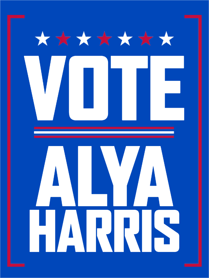 Custom Outdoor Yard Signs Multiple Sizes Vote Alya Harris