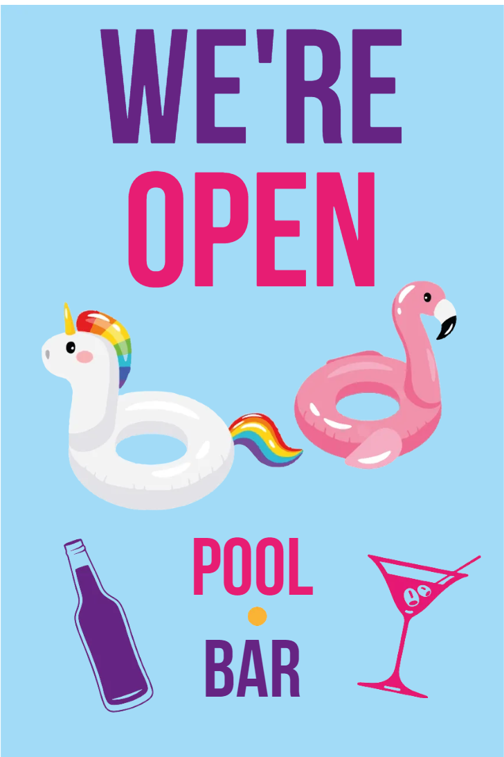 Custom Outdoor Yard Signs Multiple Sizes Pool Bar