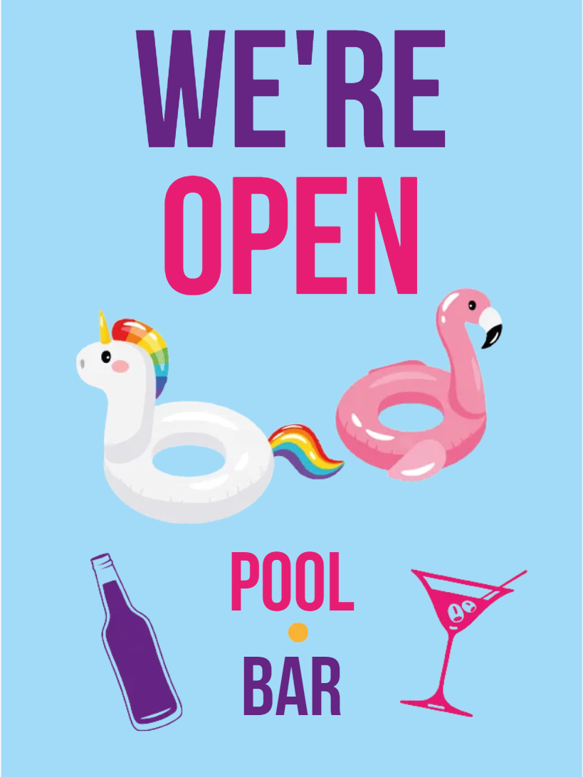 Custom Outdoor Yard Signs Multiple Sizes Pool Bar