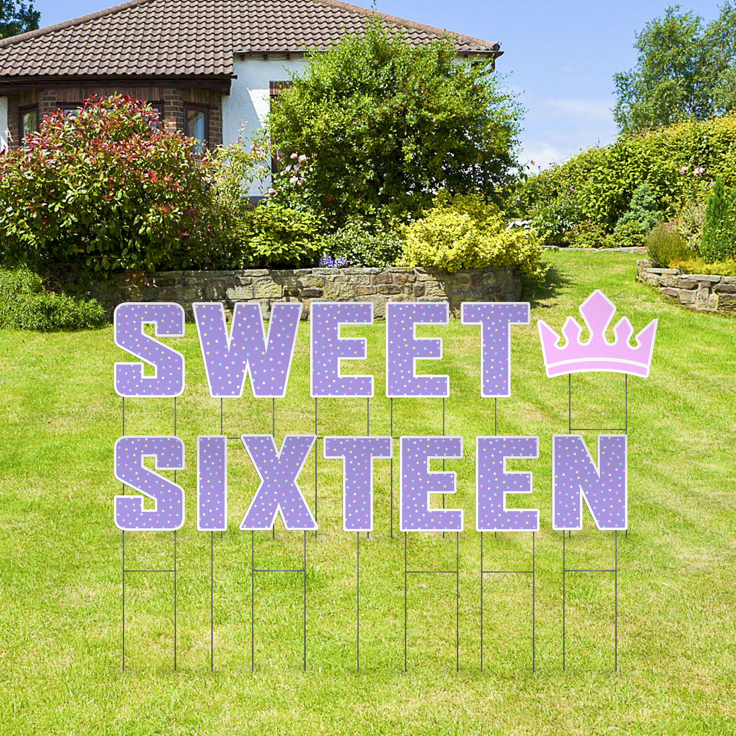 Custom Outdoor Yard Signs Multiple Sizes Pre-Packed Sweet Sixteen