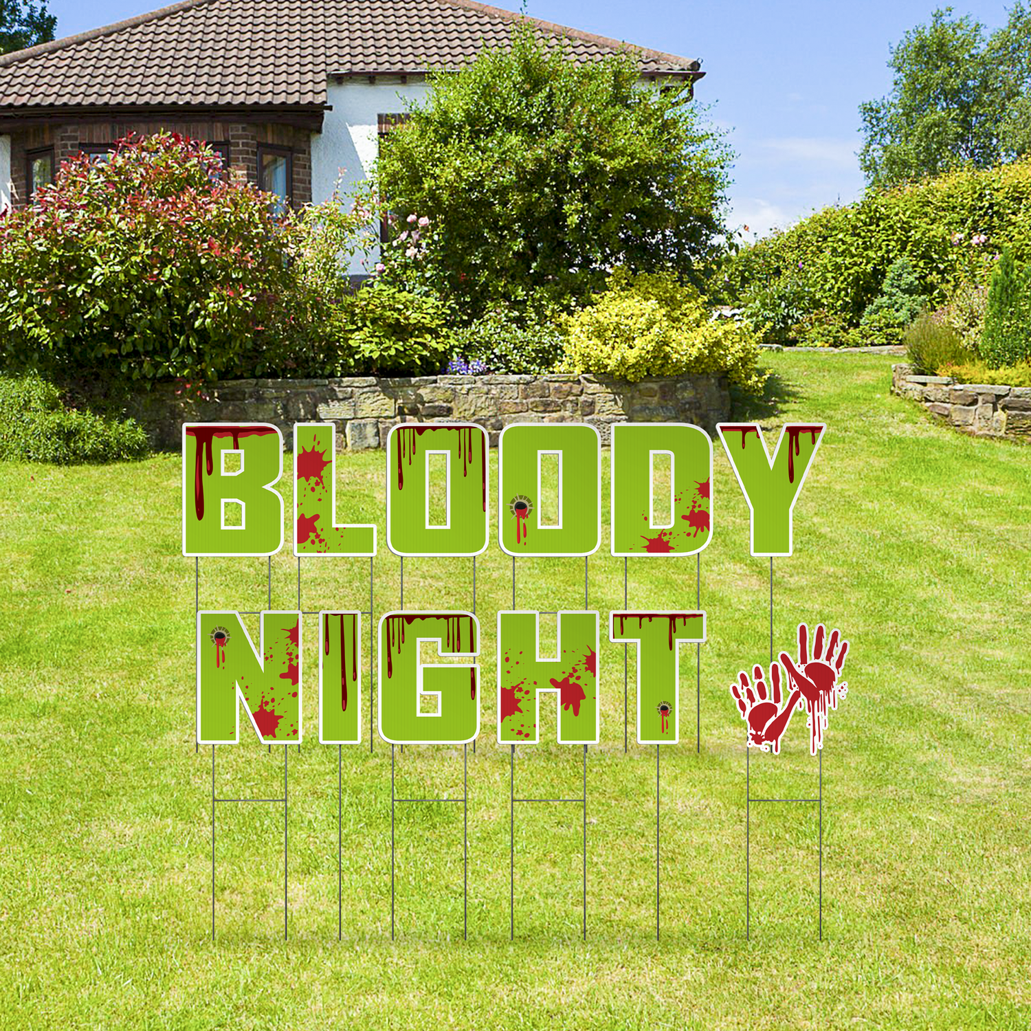 Custom Outdoor Yard Signs Multiple Sizes Pre-Packed Bloody Night