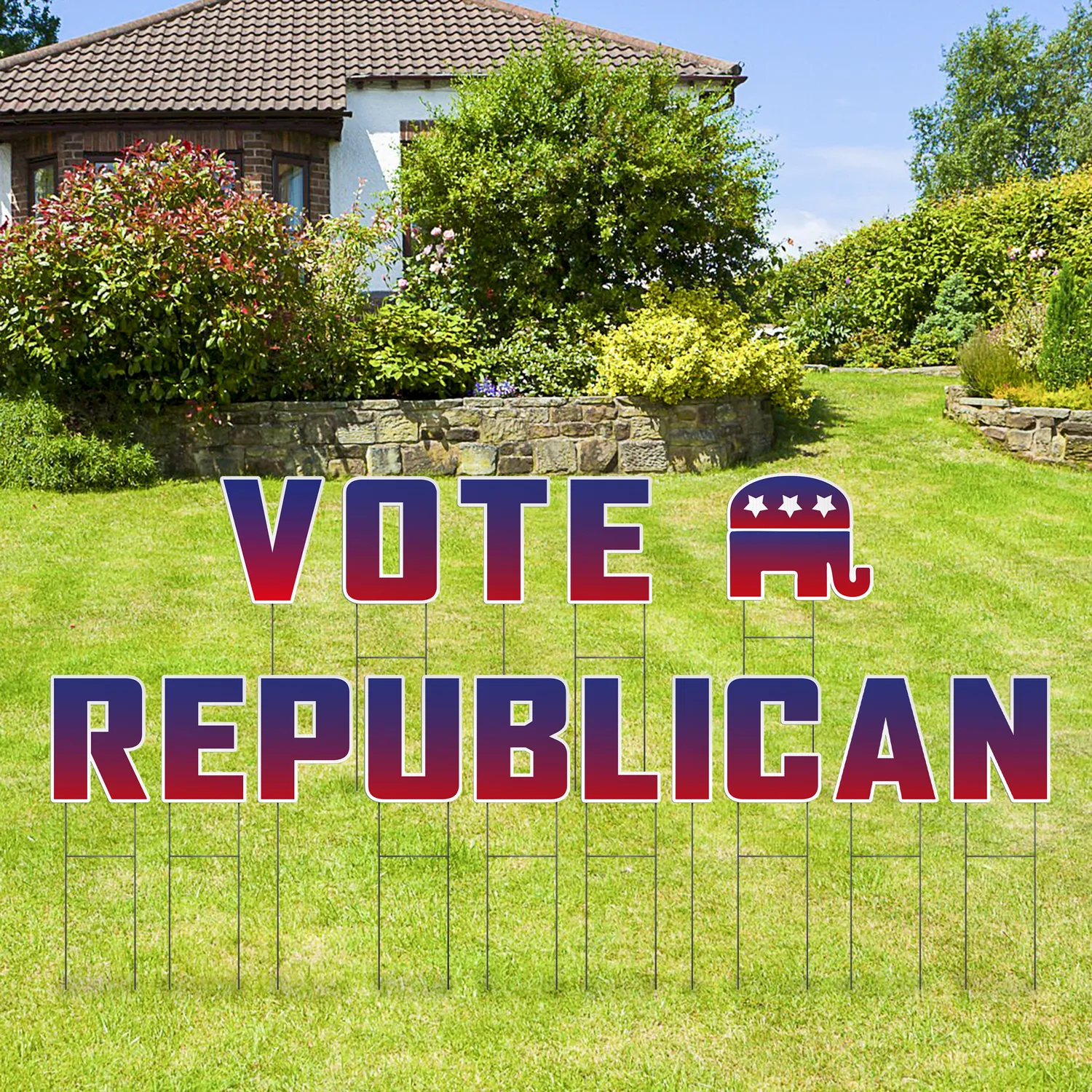 Custom Outdoor Yard Signs Multiple Sizes Pre-Packed Vote Republican