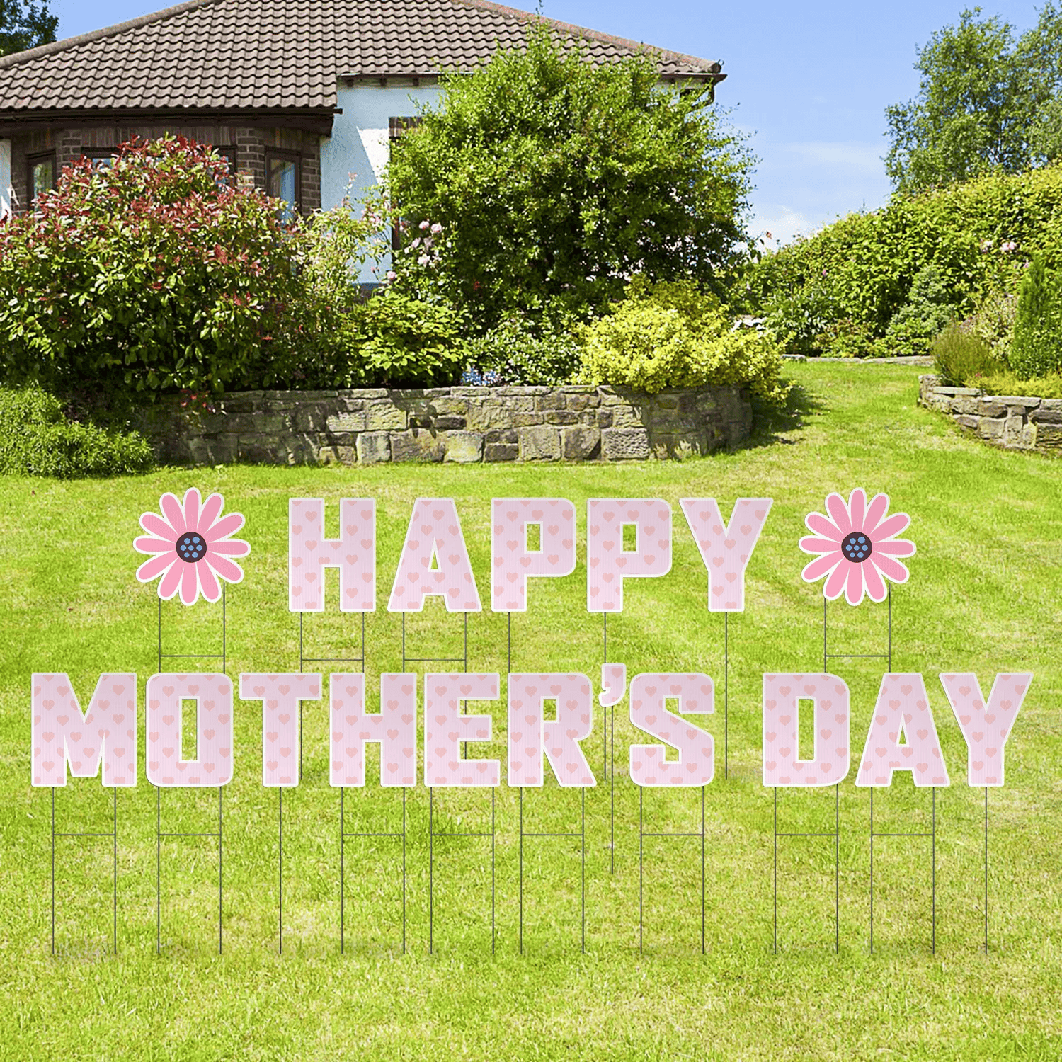 Custom Outdoor Yard Signs Multiple Sizes Pre-Packed Happy Mothers Day