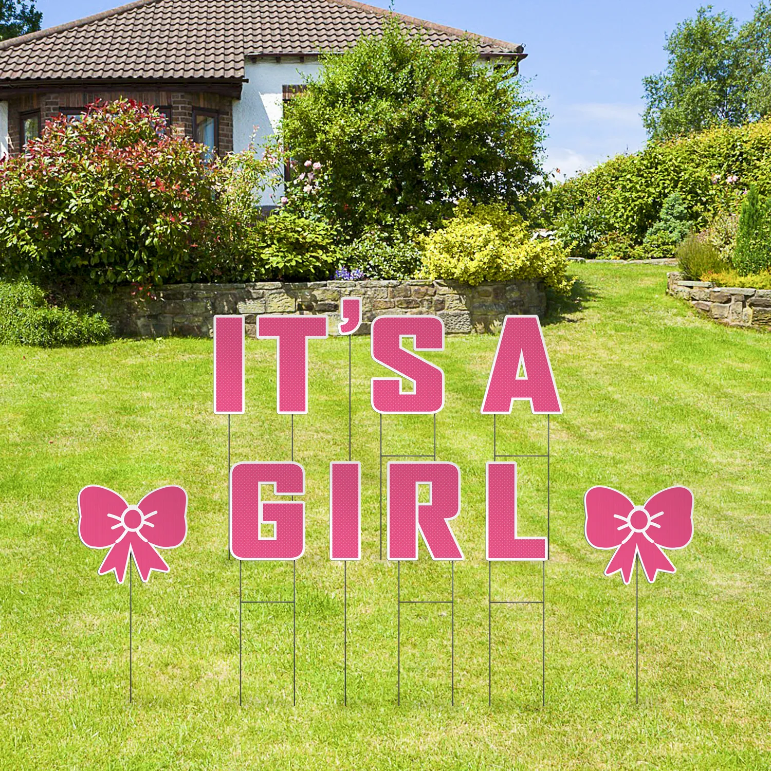 Custom Outdoor Yard Signs Multiple Sizes Pre-Packed Its A Girl
