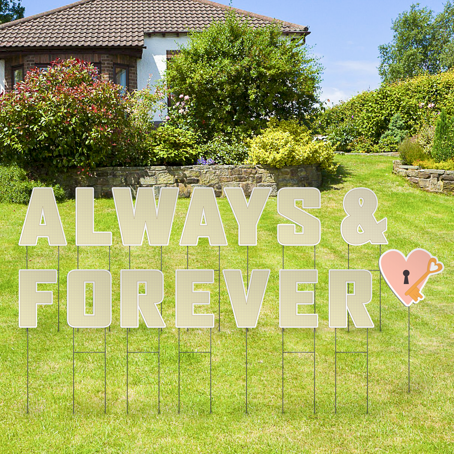 Custom Outdoor Yard Signs Multiple Sizes Pre-Packed Always And Forever