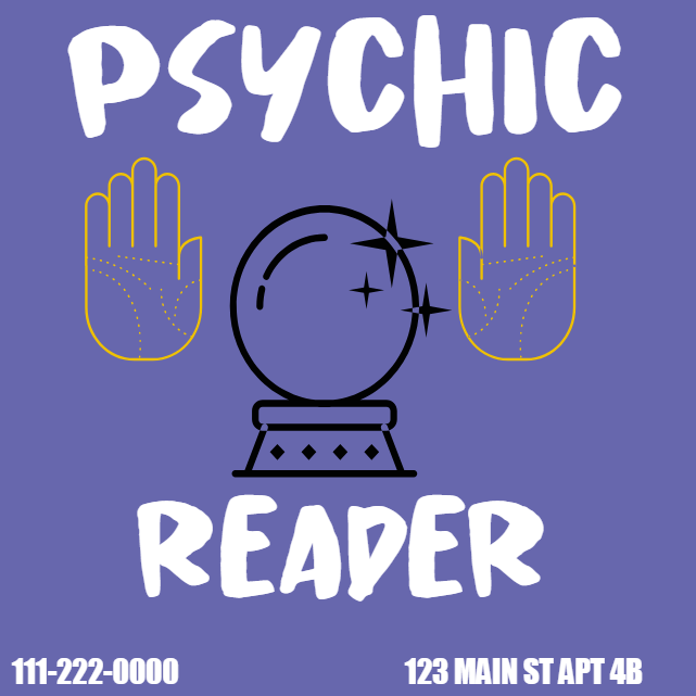Custom Outdoor Yard Signs Multiple Sizes Psychic Reader