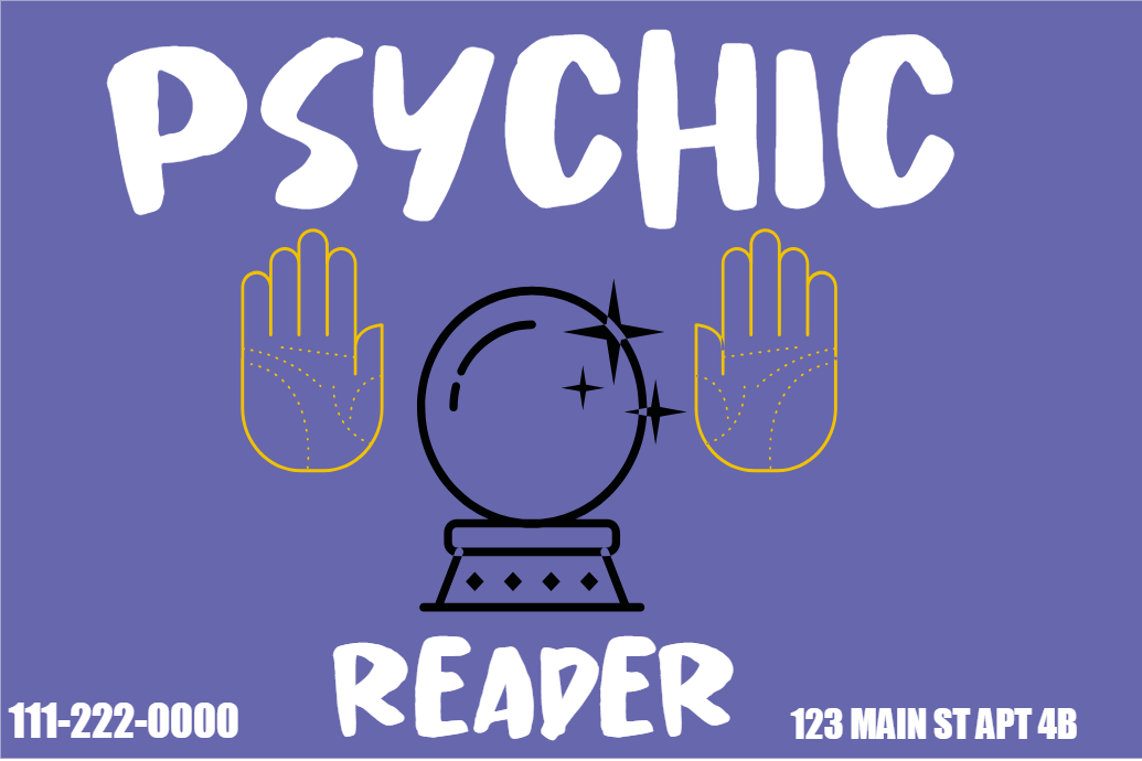 Custom Outdoor Yard Signs Multiple Sizes Psychic Reader