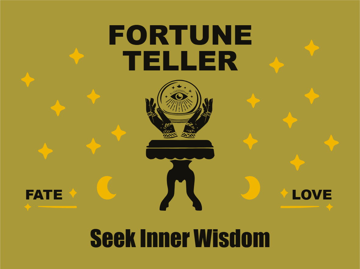Custom Outdoor Yard Signs Multiple Sizes Fortune Teller Seek Inner Wisdom