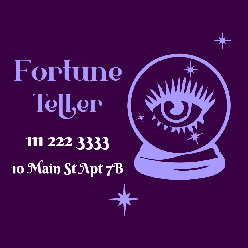 Custom Outdoor Yard SignsCustom Outdoor Yard Signs Multiple Sizes Fortune Teller   Multiple Sizes Fortune Teller