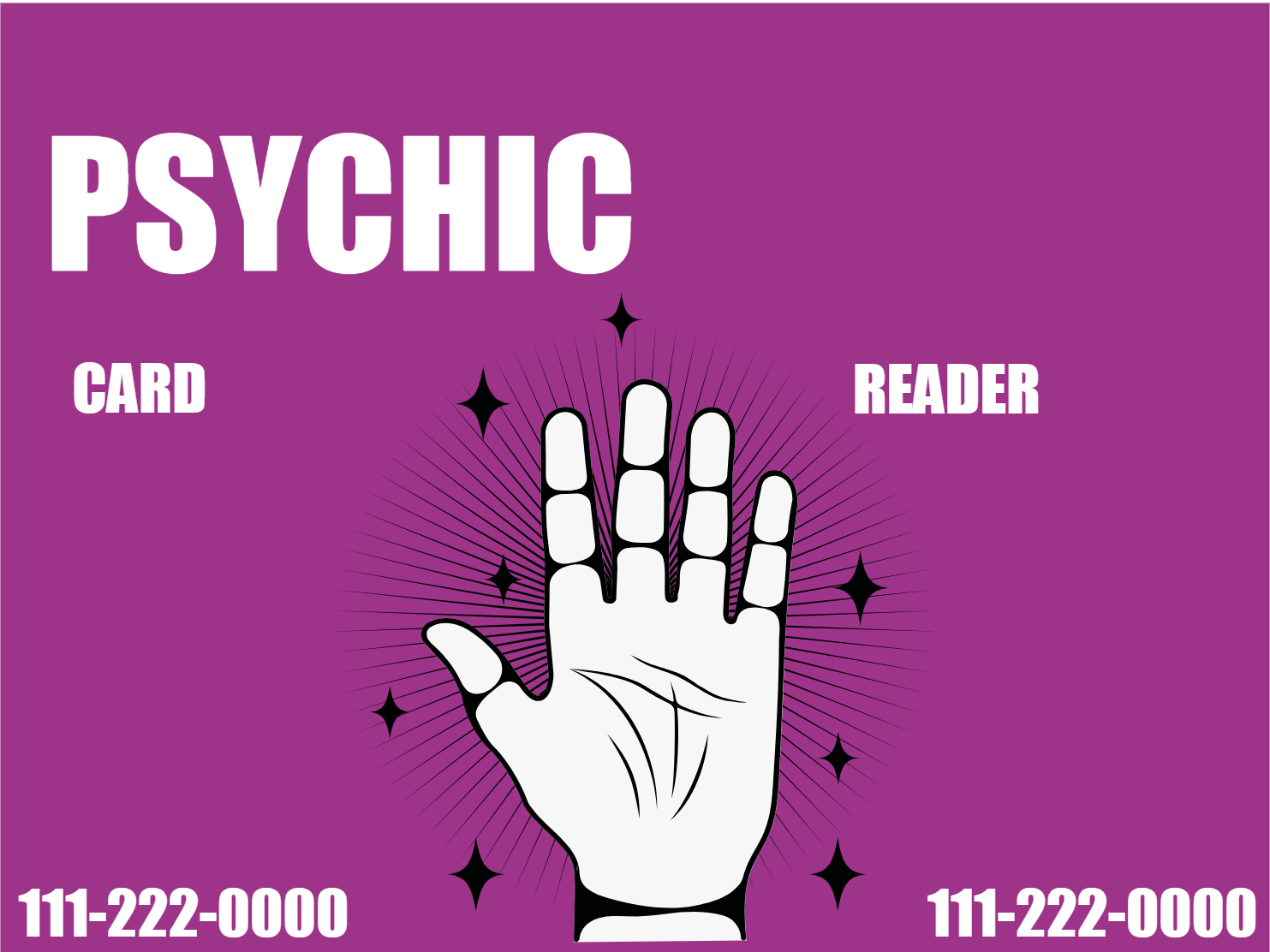 Custom Outdoor Yard Signs Multiple Sizes Psychic Card Reader