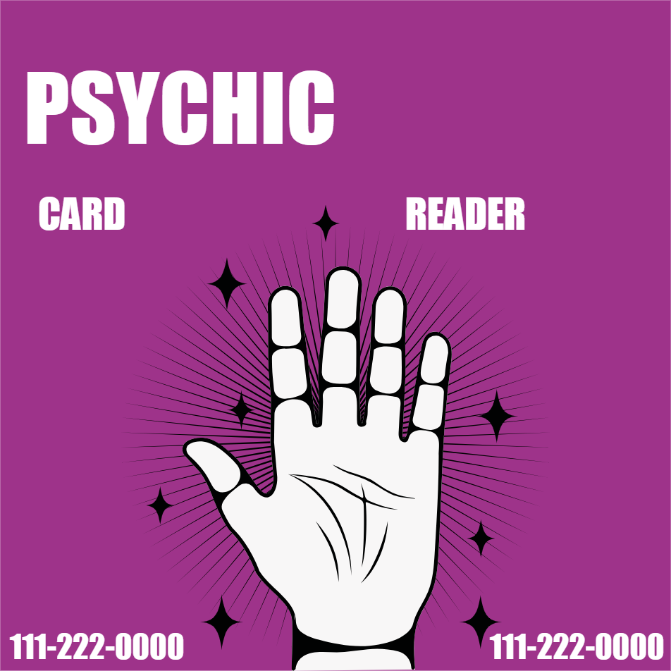Custom Outdoor Yard Signs Multiple Sizes Psychic Card Reader