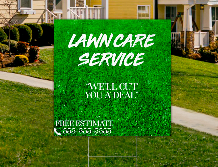 Custom Outdoor Yard Signs Multiple Sizes Lawn Care Service