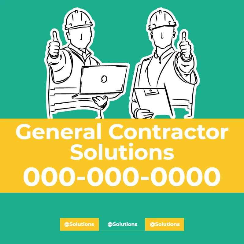 Custom Outdoor Yard Signs Multiple Sizes General Contractor