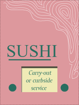 Custom Outdoor Yard Signs Multiple Sizes Sushi