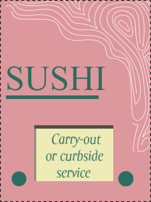 Custom Outdoor Yard Signs Multiple Sizes Sushi