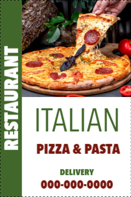 Custom Outdoor Yard Signs Multiple Sizes Italian Pizza and Pasta