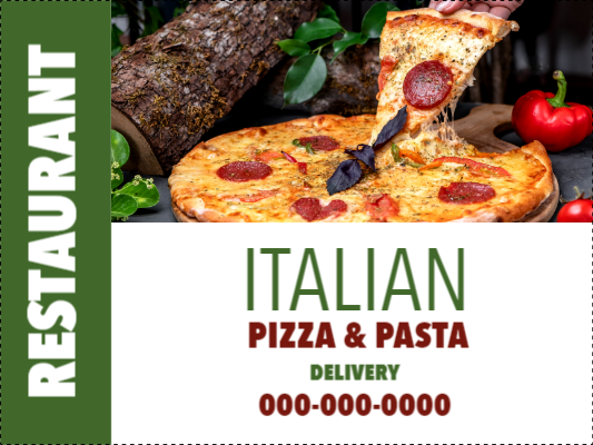 Custom Outdoor Yard Signs Multiple Sizes Italian Pizza and Pasta