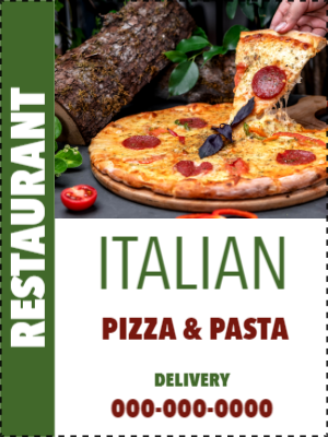 Custom Outdoor Yard Signs Multiple Sizes Italian Pizza and Pasta