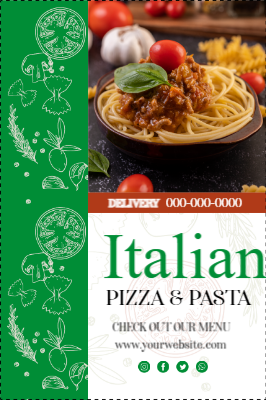 Custom Outdoor Yard Signs Multiple Sizes Italian Pizza and Pasta