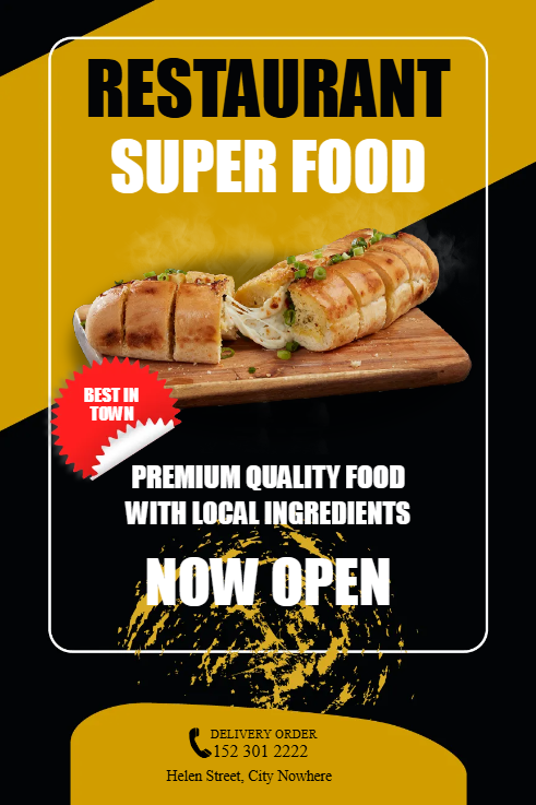 Custom Outdoor Yard Signs Multiple Sizes Super Food Restaurant