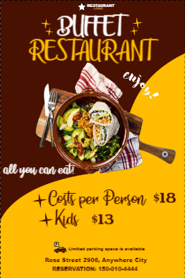 Custom Outdoor Yard Signs Multiple Sizes Buffet Restaurant