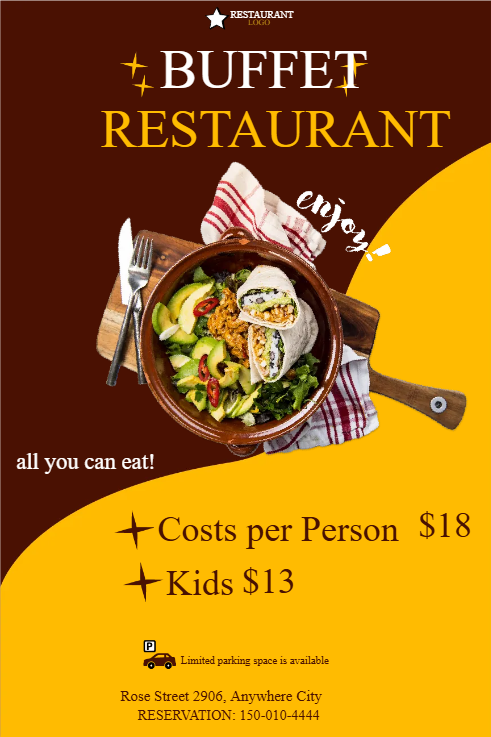 Custom Outdoor Yard Signs Multiple Sizes Buffet Restaurant