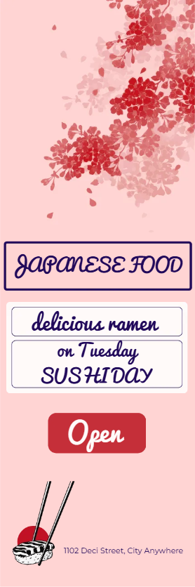 Custom Outdoor Yard Signs Multiple Sizes Japanese Food