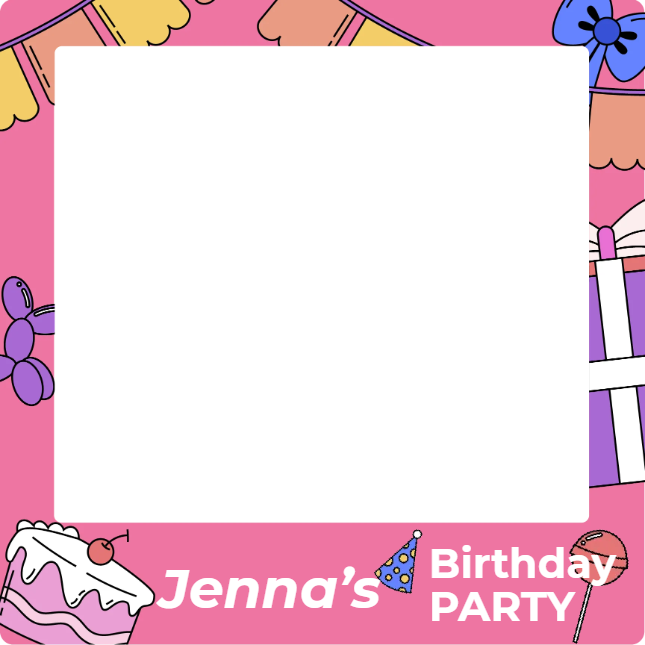 Custom Selfie Frame Jenna's Birthday Party