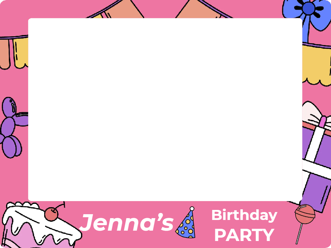 Custom Selfie Frame Jenna's Birthday Party