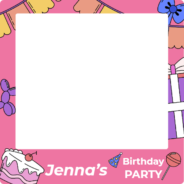 Custom Selfie Frame Jenna's Birthday Party