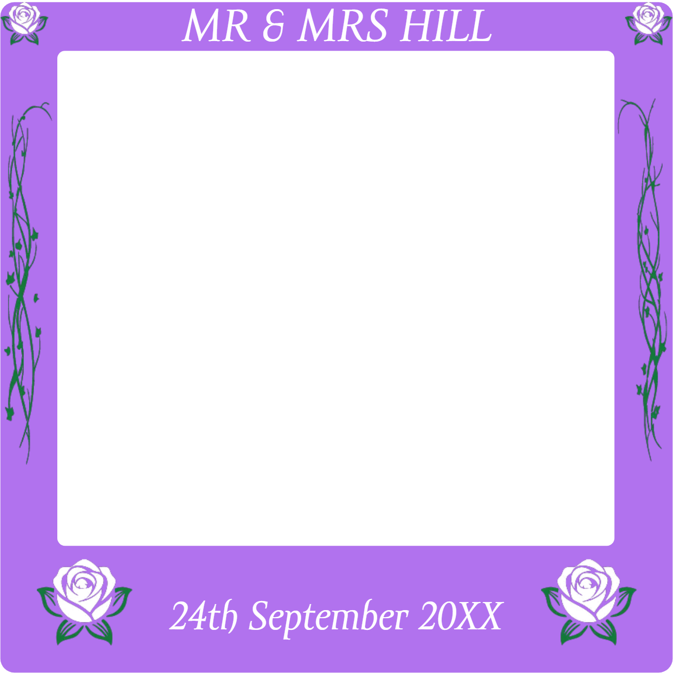 Custom Selfie Frame Mr Y Mrs Hill