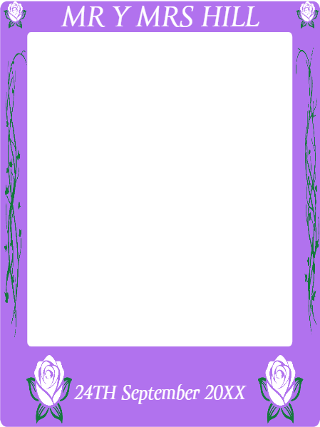 Custom Selfie Frame Mr Y Mrs Hill