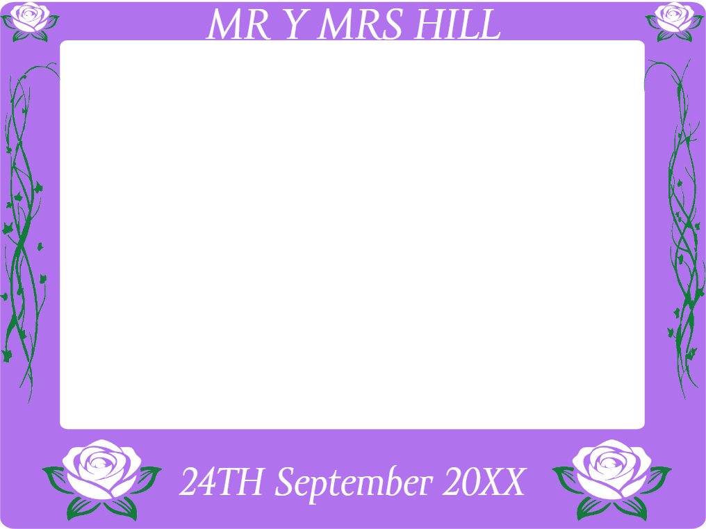 Custom Selfie Frame Mr Y Mrs Hill