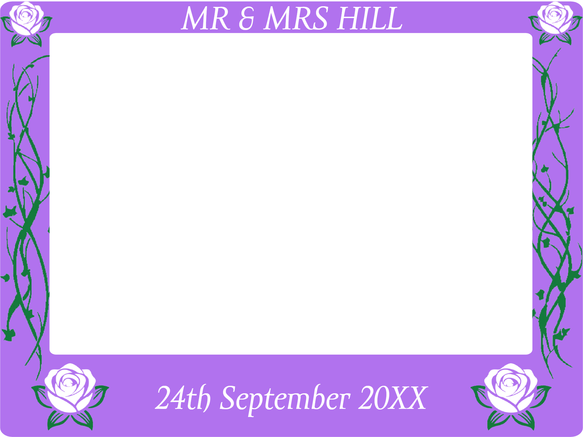 Custom Selfie Frame Mr Y Mrs Hill