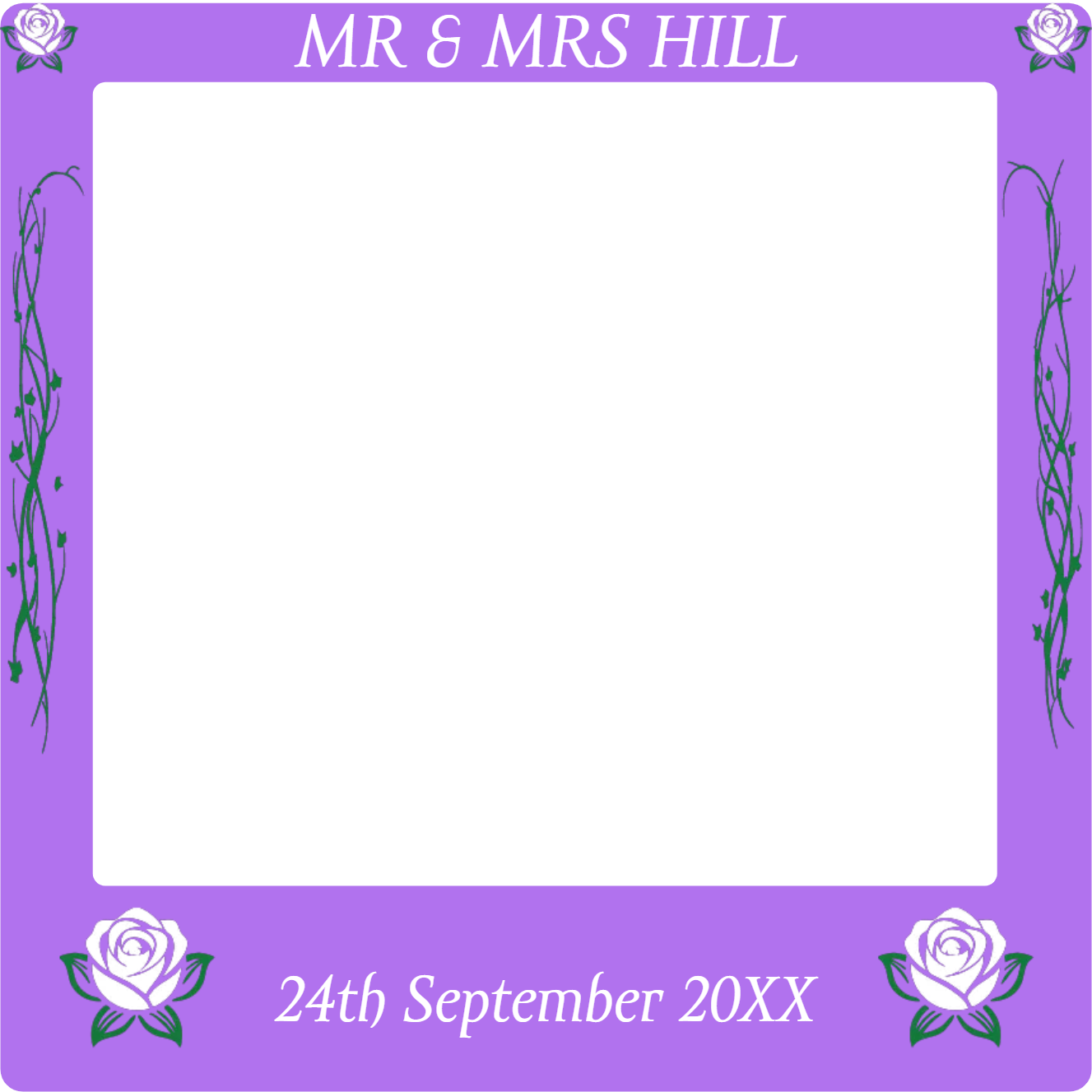 Custom Selfie Frame Mr Y Mrs Hill