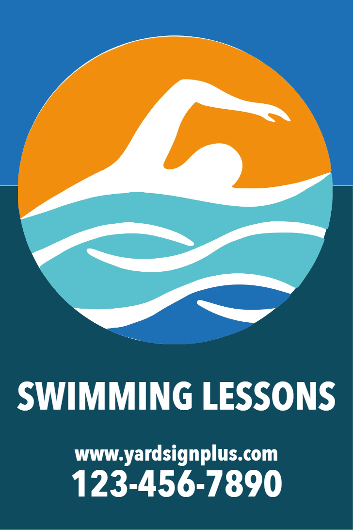 Custom Outdoor Yard Signs Multiple Sizes Swimming Lesson