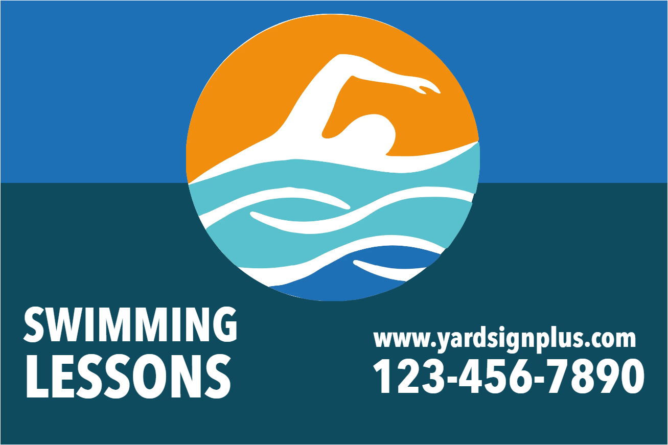 Custom Outdoor Yard Signs Multiple Sizes Swimming Lesson