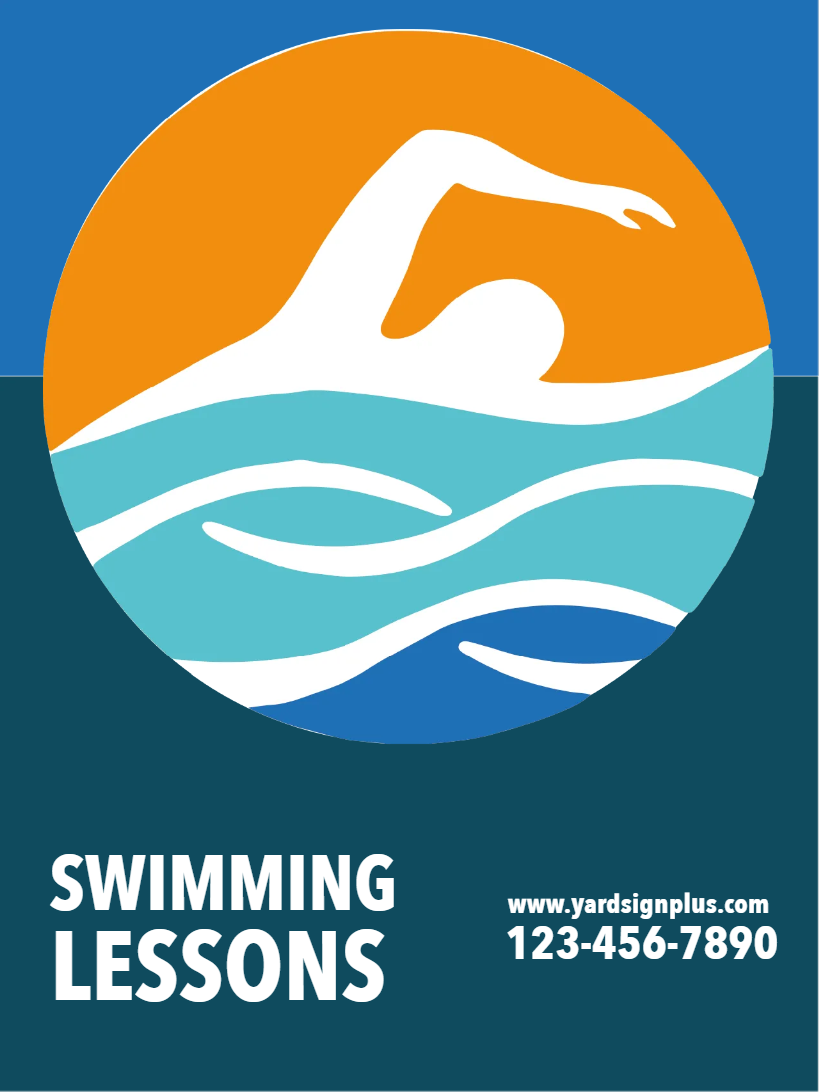 Custom Outdoor Yard Signs Multiple Sizes Swimming Lesson