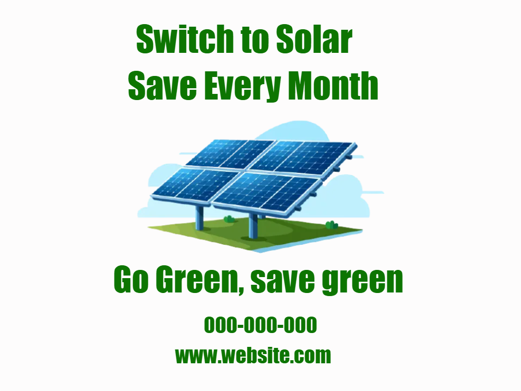 Custom Outdoor Yard Signs Multiple Sizes Switch to Solar Save Every Month