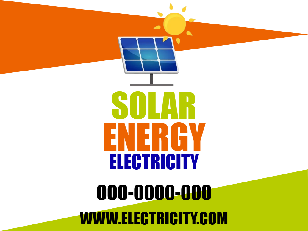 Custom Outdoor Yard Signs Multiple Sizes Solar Energy Electricity