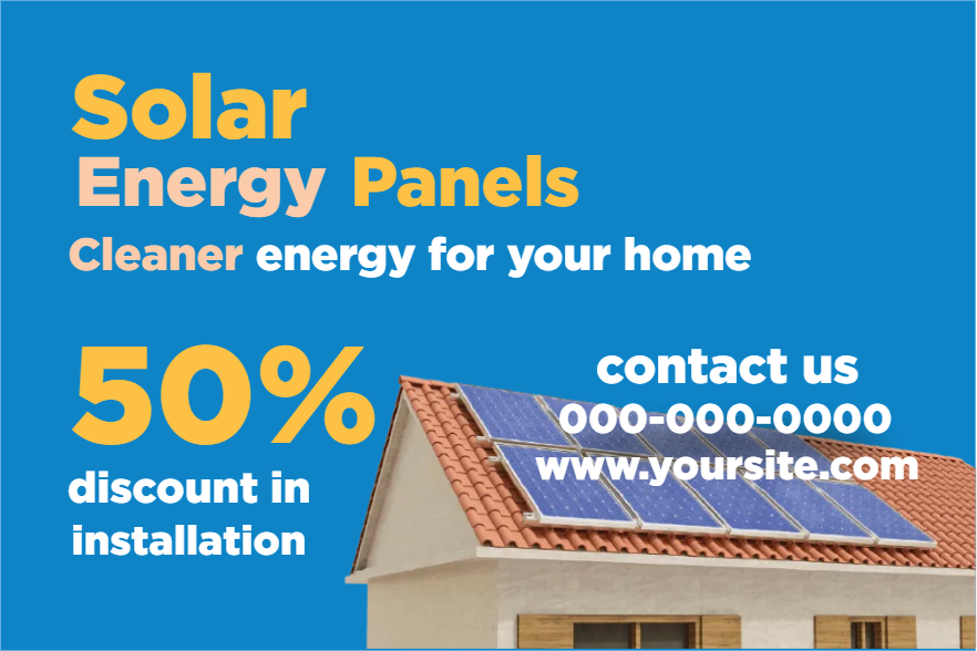 Custom Outdoor Yard Signs Multiple Sizes Solar Energy Panels