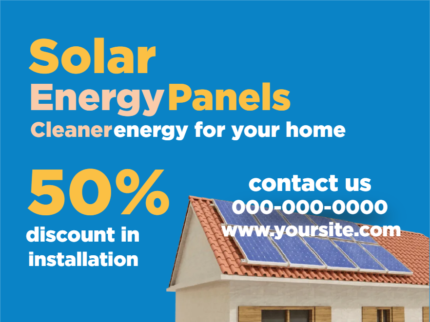 Custom Outdoor Yard Signs Multiple Sizes Solar Energy Panels