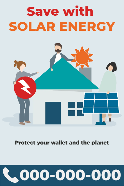 Custom Outdoor Yard Signs Multiple Sizes Save with Solar Energy