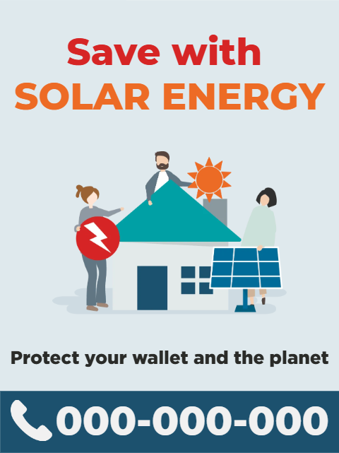 Custom Outdoor Yard Signs Multiple Sizes Save with Solar Energy