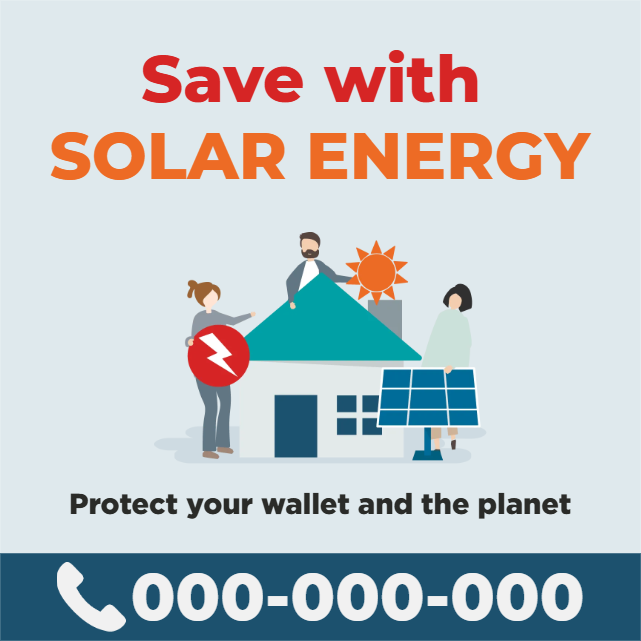 Custom Outdoor Yard Signs Multiple Sizes Save with Solar Energy