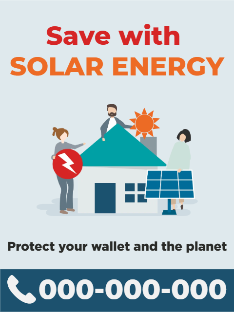 Custom Outdoor Yard Signs Multiple Sizes Save with Solar Energy